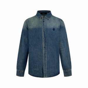 구찌 로고 자수 데님 셔츠