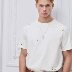 디올 데이지자수  코튼반팔