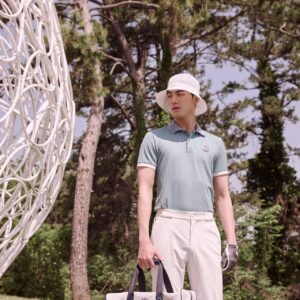 사우스케이프 카라로고 소매배색 티셔츠