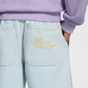 루이비통26ss 자수레터링 로고 데님 반바지