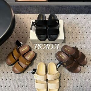 프라다 더블 스트랩 슬리퍼