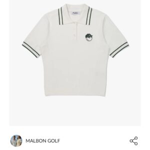 여성 컬러 팁 카라 하프슬리브 니트 OFF WHITE (WOMAN)