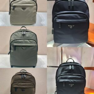 프라다 리나일론 및 사피아노 가죽백팩