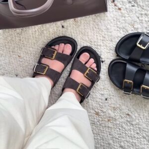 더로우 더블 버클 샌들