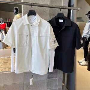 사우스케이프 남성 지퍼 포켓 반팔 점퍼