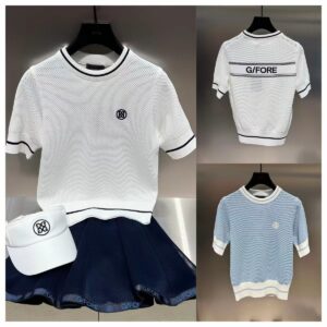 지포어 여성 골프 반팔 니트 티셔츠