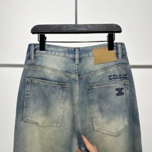 셀린느 로고 워싱 일자핏 데님