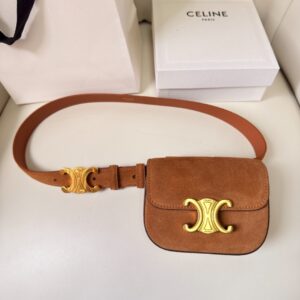 셀린느 트리옹프 스웨이드 벨트백