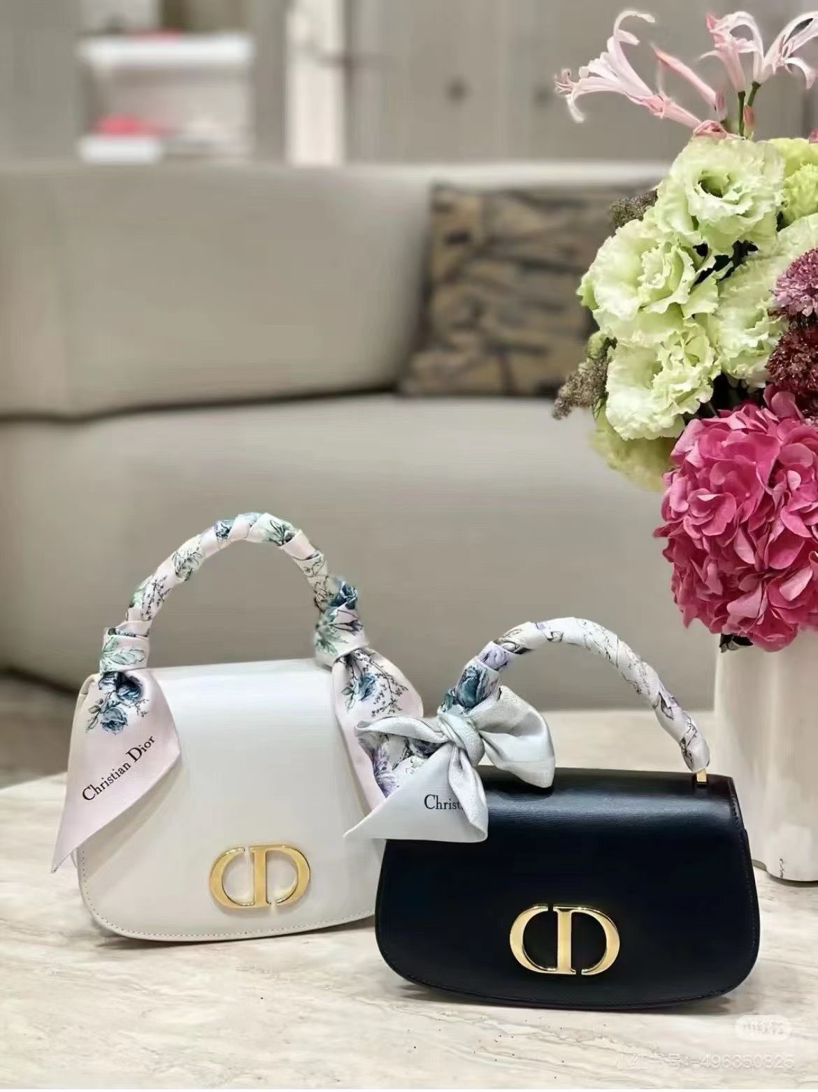 디올 DIOR 30 몽테인 애비뉴 미디엄 탑 핸들백