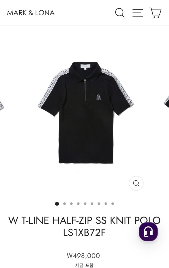 마크앤로나 W T-LINE HALF-ZIP SS KNIT POLO