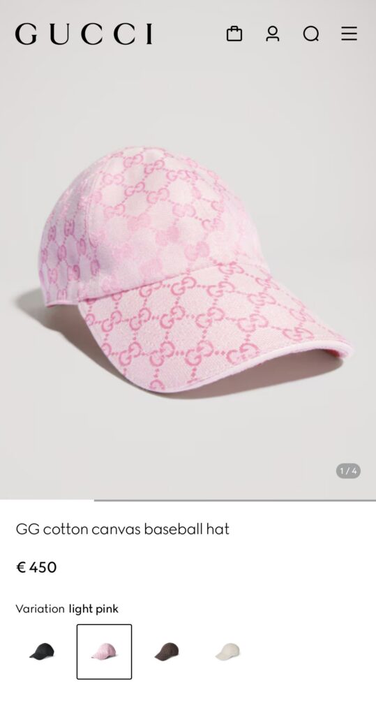 구찌 GG cotton canvas baseball hat