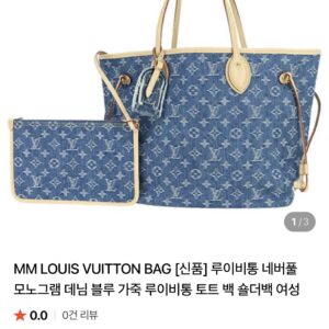 루이비통 네버풀 모노그램 데님블루