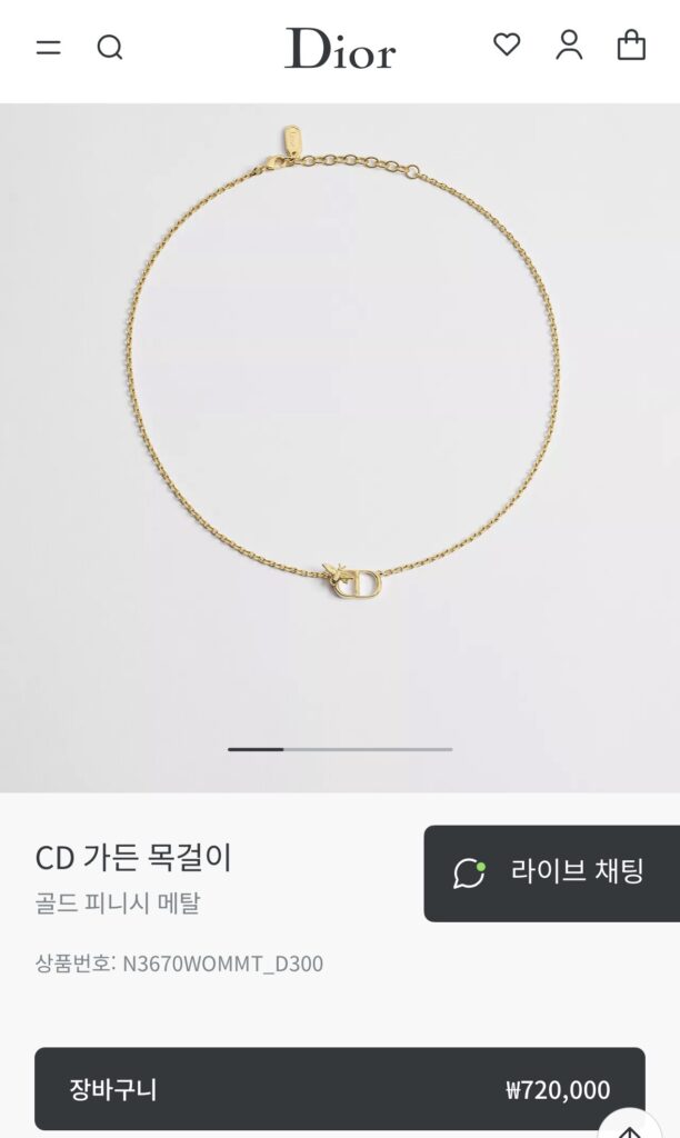 디올 CD가든 네크리스