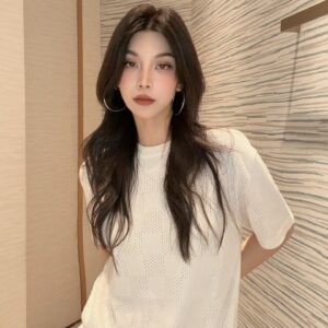 루이비통 다미에 오픈워크 니트반팔