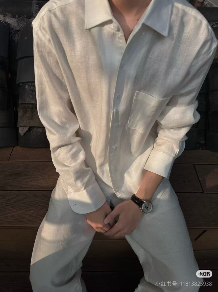 로로피아나 린넨 롱 슬리브 셔츠
