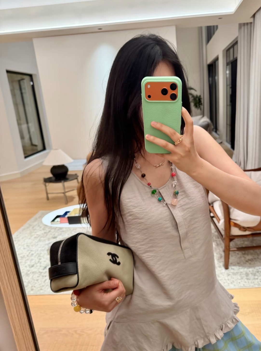 샤넬 26M 코코비치 캔버스 코스메틱 파우치 - 이미지 3