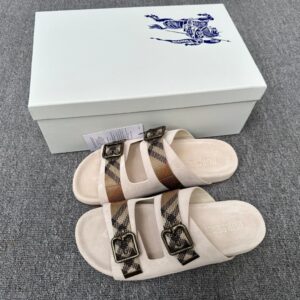 버버리 남성 더블 스트랩 슬리퍼
