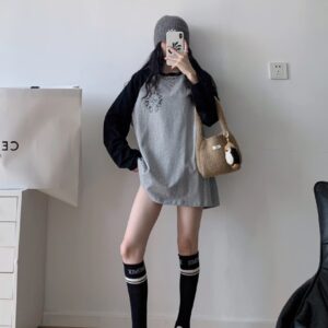 크롬하츠 블랙그레이 레글런 롱 슬리브