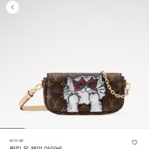 루이비통 고양이 월릿 온 체인 아이비 에디션