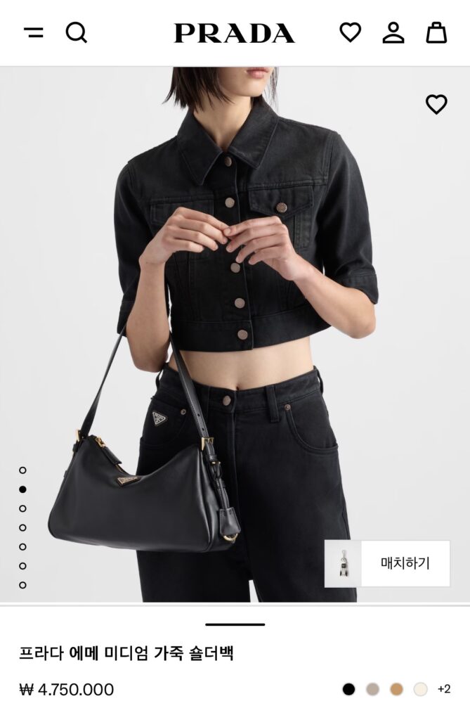 프라다 에메 미디엄 가죽 숄더백