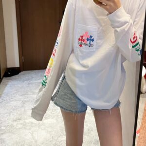 크롬하트 컬러 레터링 포켓 롱 슬리브