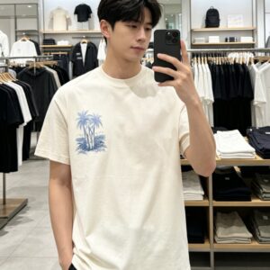 몽클레어 야자수 프린팅 티셔츠