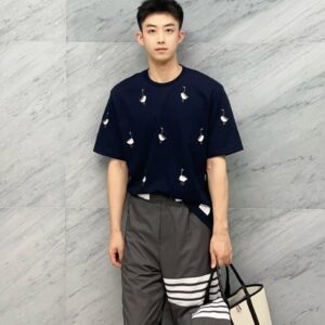 톰브라운 기러기 자수 반팔 티셔츠