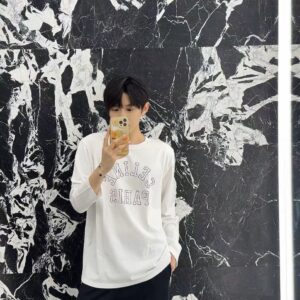샐란느 반원 로고 레터링 롱 슬리브