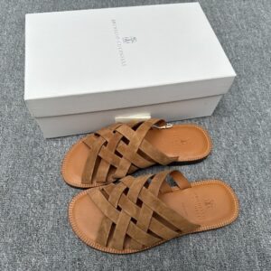브루넬로쿠치넬리 스웨이드 위빙 샌들