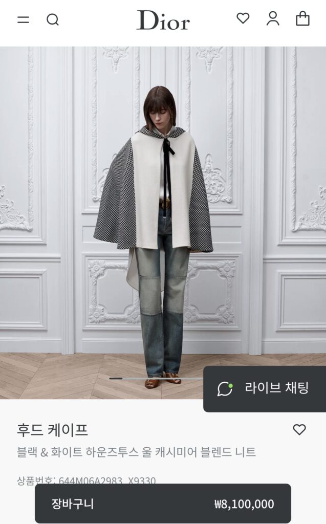 디올 하운드투스 후드 케이프