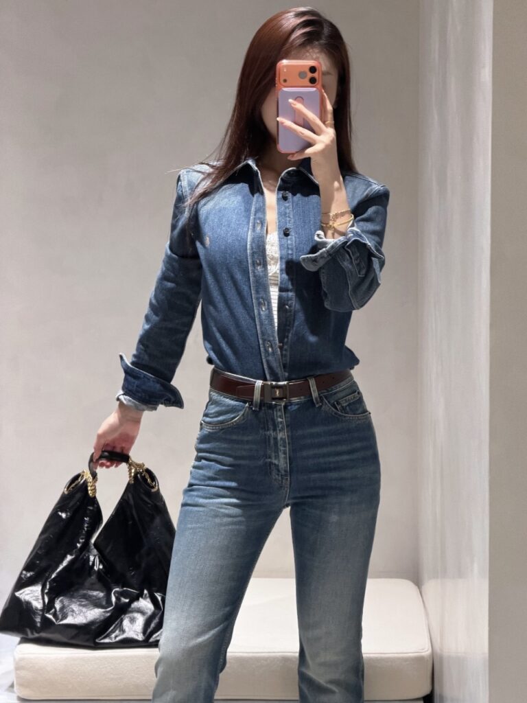 생로랑 워싱데님 셔츠