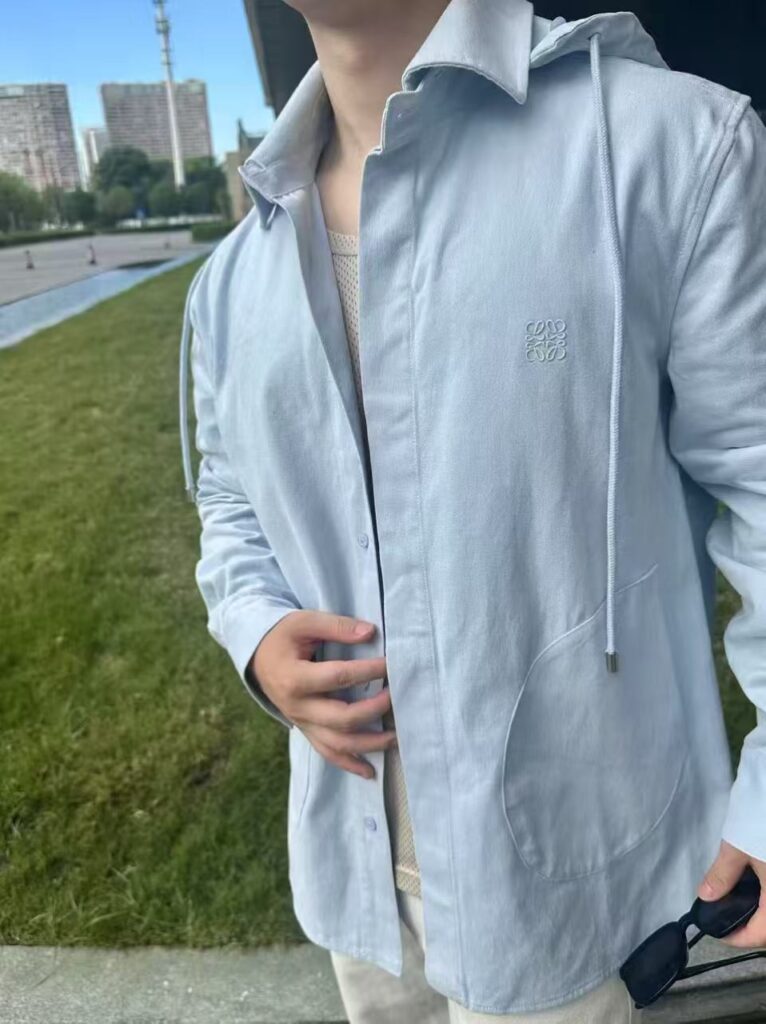 로에베 아나그램 셔츠 스타일 후드 자켓