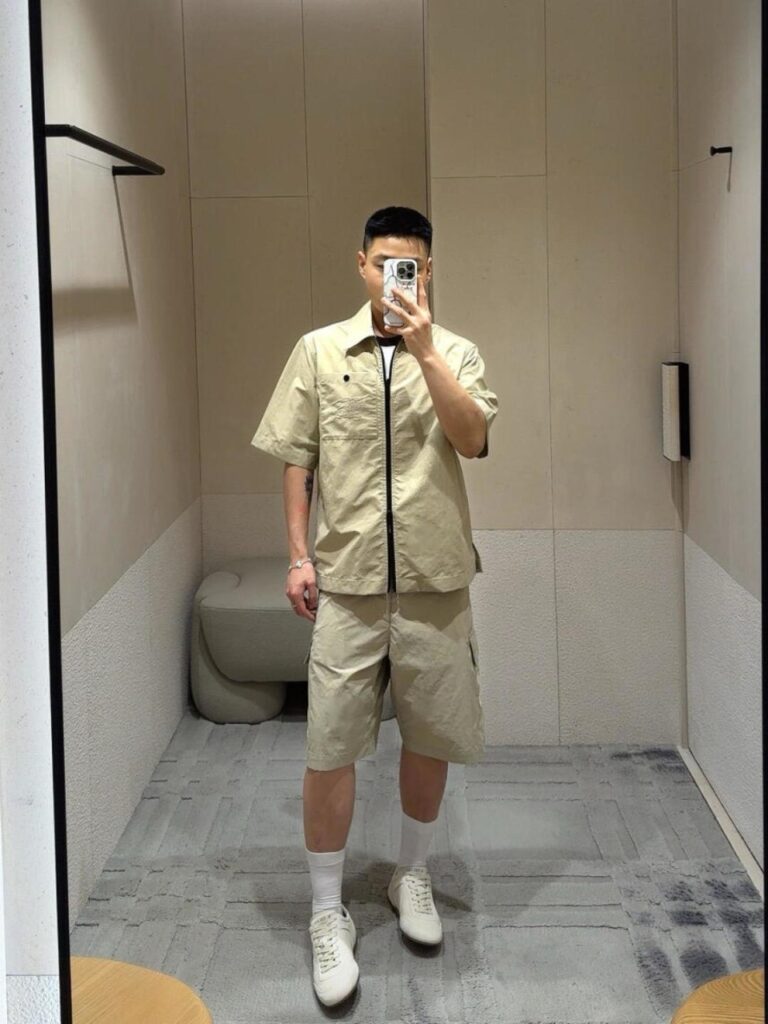 버버리 워크웨어 스타일 하프 셋업