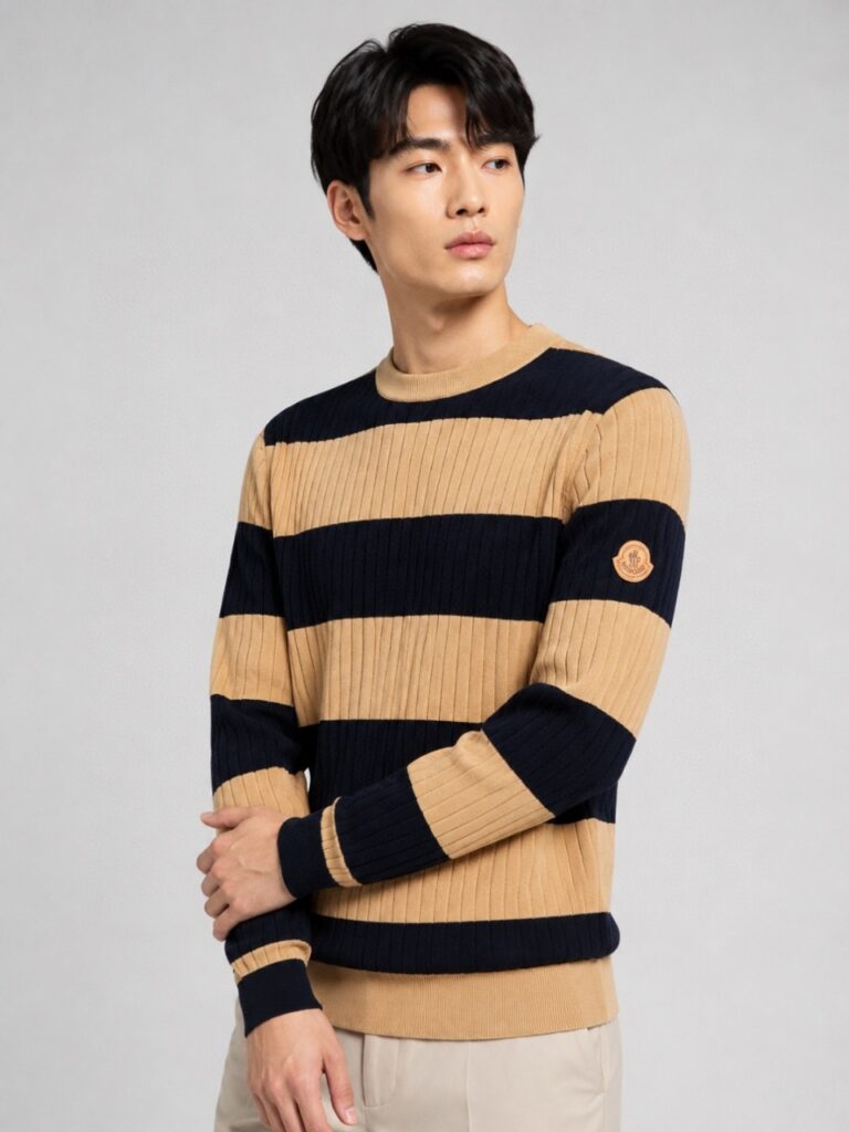 몽클레어 브라운톤 스트라이프 니트
