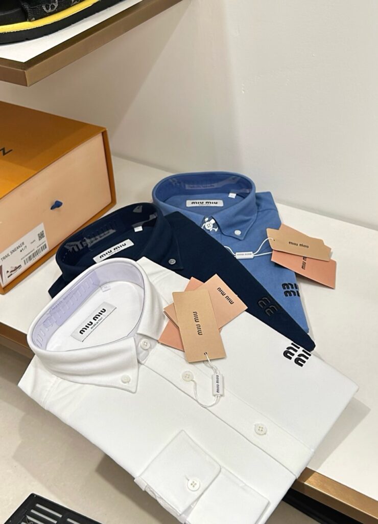미우미우 옥스포드 코튼 셔츠