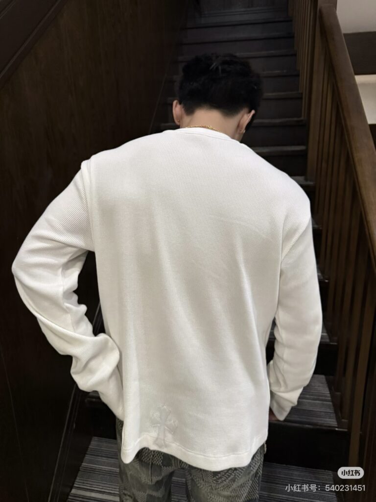 크롬하트 와플코튼 헨리넥 롱 슬리브