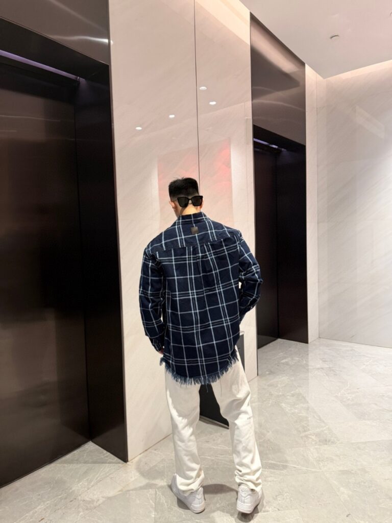 디올 프런지 체크 셔츠