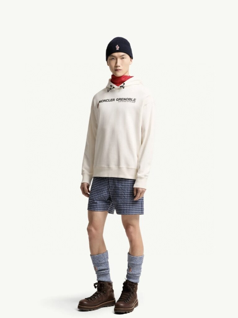 몽클레어 로고 후드 스웨트