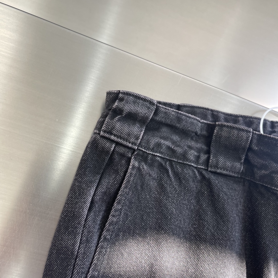 프라다 메탈로고 블랙 빈티지 워싱 데님 - 이미지 5