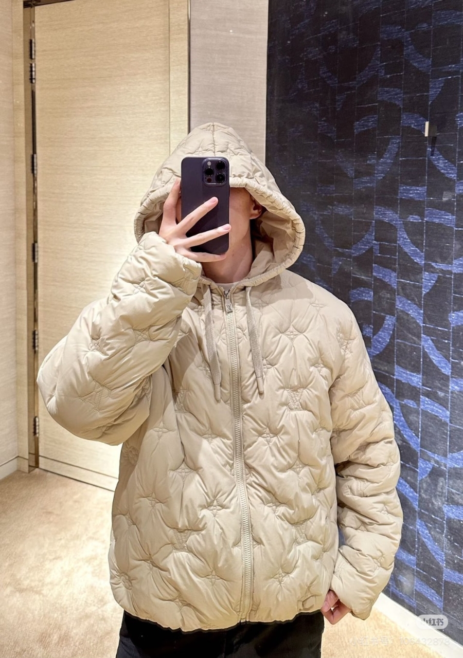 루이비통 로고 퀼팅 후드 자켓 - 이미지 2